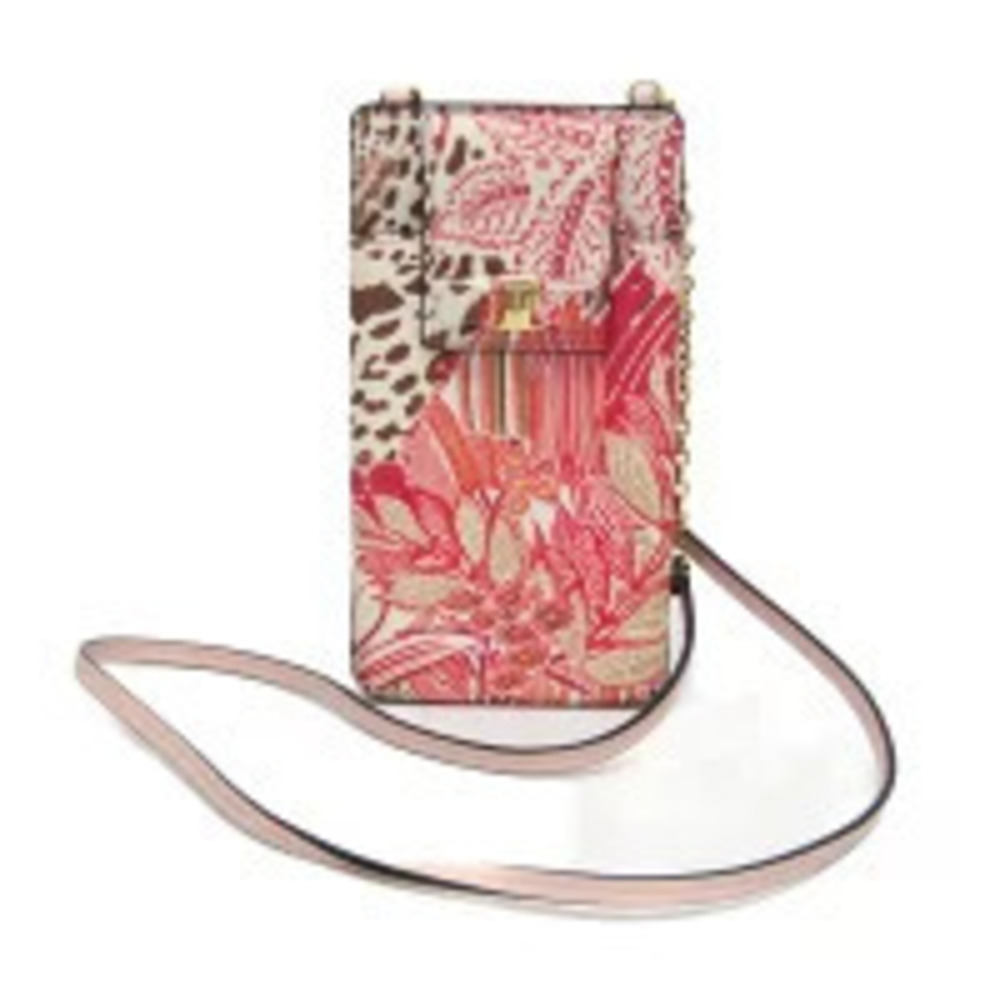 Salvatore Ferragamo Vara Phone Leather Shoulder Red Pink